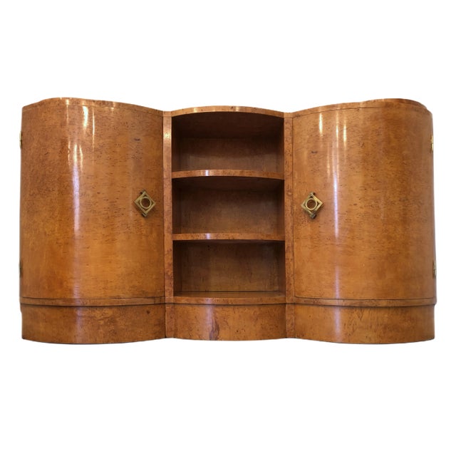 Art Deco French Maple Corner Cupboard, 1940s For Sale