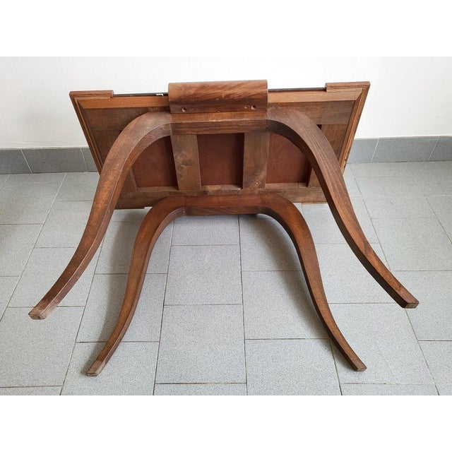 French Art Deco Side Table in Oak and Mirror, 1930s For Sale - Image 13 of 16