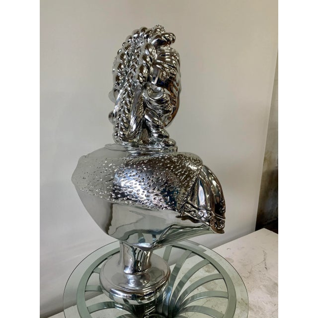 Silver Vintage Marie Antoinette Bust in Silver Metallic Finish Resin For Sale - Image 8 of 10