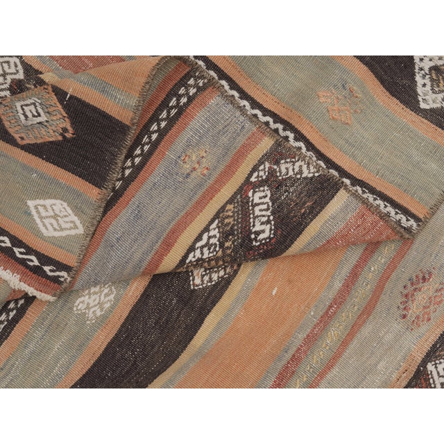 1970s Vintage Handmade Wool Cotton Beige Area Rug For Sale - Image 9 of 11
