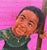 The Girl and the Bamboo 2 by Joseph Idowu | Acrylic on canvas of a girl with bamboo and a pink background For Sale