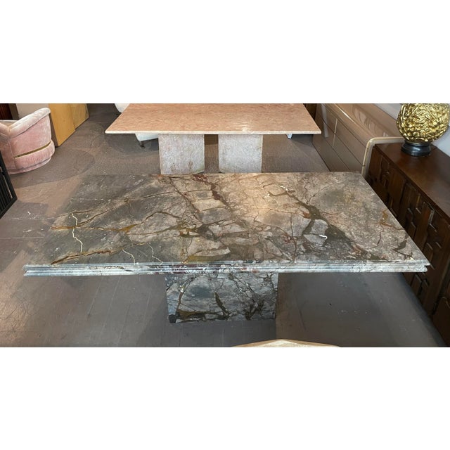 1980s Postmodern Vintage Emperado Honed Marble Dining Table For Sale - Image 13 of 13