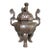 Vintage Bronze Incense Burner – 9.8" Gilt Censer With Lion Finial & Octagonal Lid For Sale