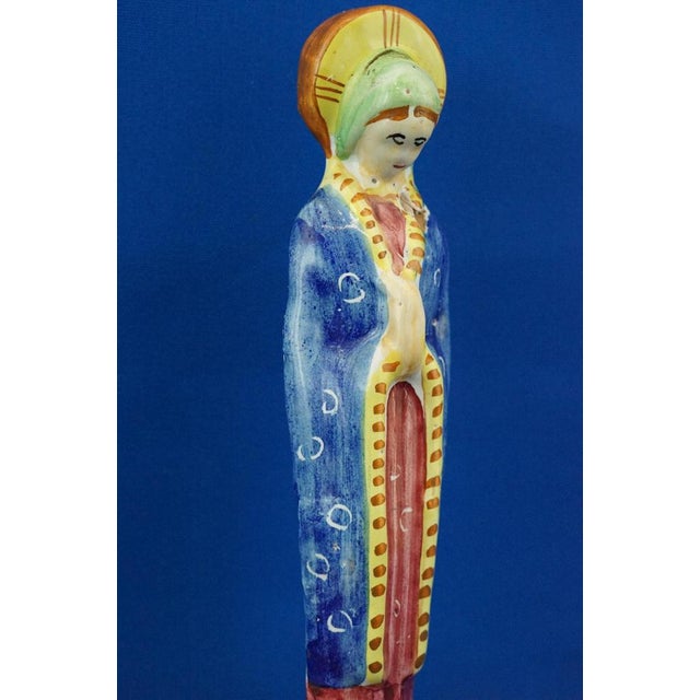 20th Century Ceramic Bas-Relief Plaque Madonna by Antonio Milani, Italy, 1920s For Sale - Image 10 of 18