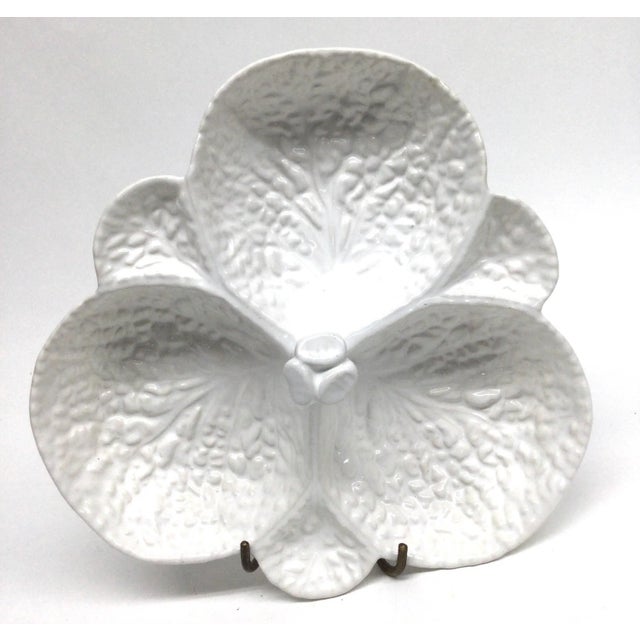 Large divided ceramic Portugal serving bowl with a middle handle. Perfect for gatherings when colorful food is on the...