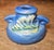 Art Deco Roseville Blue Freesia Single Candle Holder For Sale - Image 3 of 9