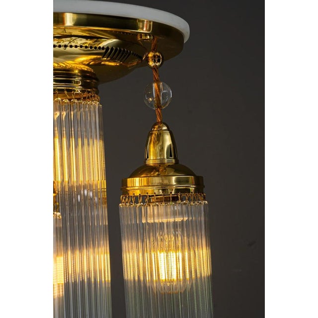 Art Deco Ceiling Lamp with Glass Sticks, 1920s For Sale - Image 6 of 17