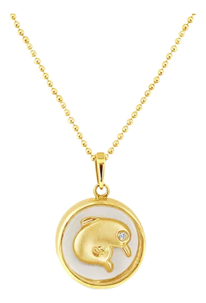 Baby Dolphin 14k Yellow Gold Necklace