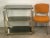 Mid-Century Modern Italian Rolling Trolley in Gold Metal, 1980s For Sale - Image 3 of 10