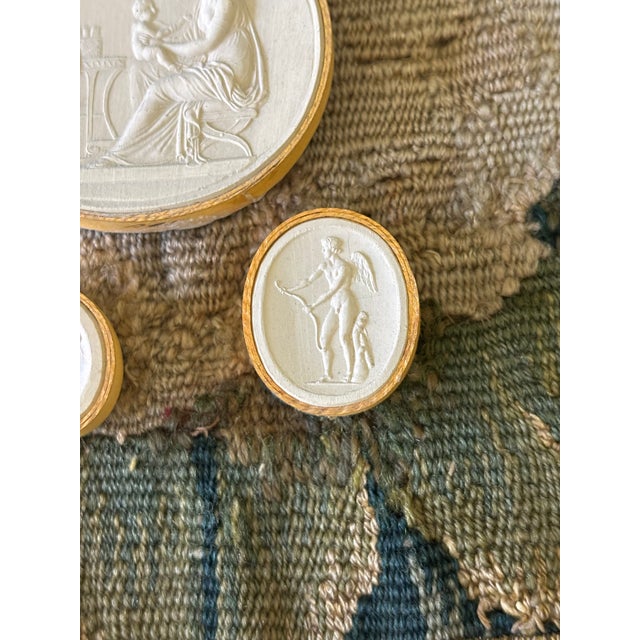 Antique White Antique Italian Grand Tour Plaster Intaglios - Set of 5 (Group #8) For Sale - Image 8 of 10