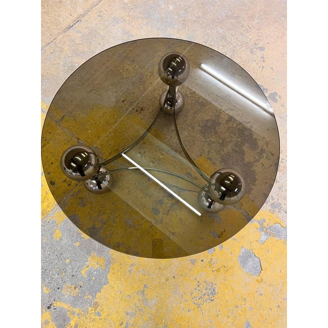 Coffee Table in Chrome and Smoked Glass For Sale - Image 5 of 11