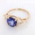 Metal 2cts Tanzanite and Natural Diamonds in Solid 14k Yellow Gold | Rd 8mm, Size 6.75 For Sale - Image 7 of 7