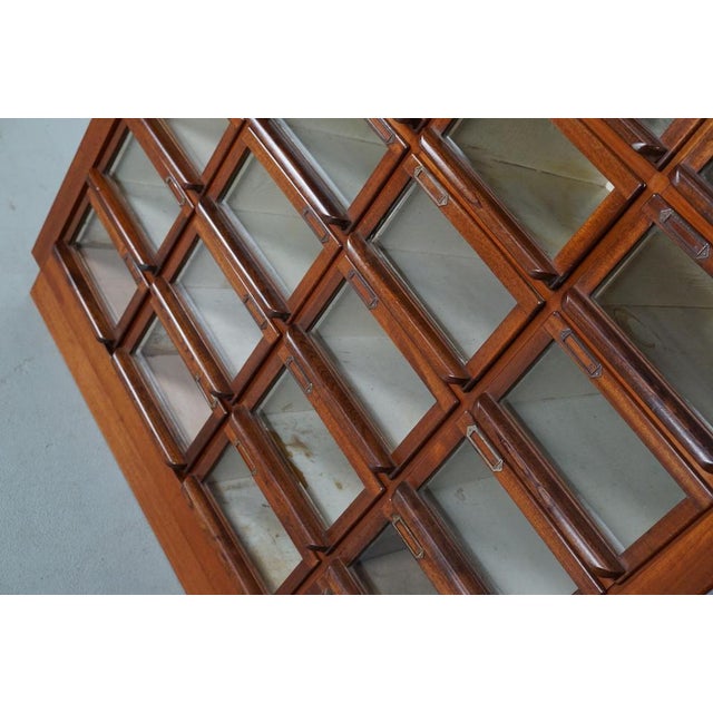 Brown Vintage Dutch Hardwood Haberdashery Shop Cabinet, 1930s For Sale - Image 8 of 18