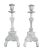 White 19th Century Iron Candlestick Holders with Claw Legs Lions Heads Design- a Pair For Sale - Image 8 of 8