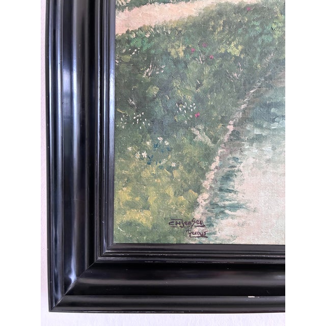 Vintage Original Landscape Oil Painting, Signed Farmhouse Art For Sale - Image 4 of 18