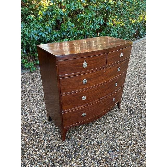 Antique Georgian Mahogany Bow Fronted Chest of Drawers, 1820 For Sale - Image 3 of 9