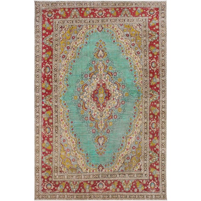 Shabby Chic1990's Vintage Blue/Red Wool Rug - 8'0'' X 11'10'' For Sale - Image 10 of 10