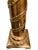 Heavy brass column table lamp in a neoclassical style, featuring decorative leaf detailing and a square base. The original...