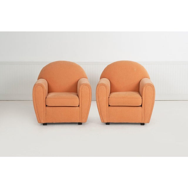 Art Deco John Mascheroni for Swaim Originals, Pair of Club Chairs, Model 879c, 1989 For Sale - Image 3 of 12