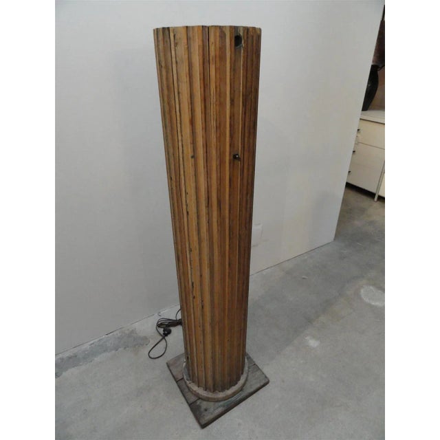 One-of-a-Kind Architectural Floor Lamp Crafted From Antique Fluted Oak Column For Sale - Image 10 of 10