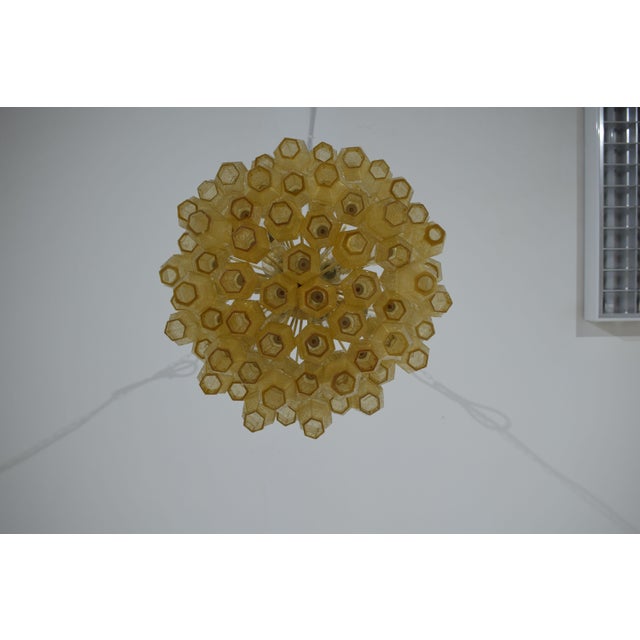 Amber Polyhedron Chandelier from Venini, 1960 For Sale - Image 9 of 9