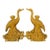 Pair of Large Chinese Yellow Glazed Porcelain Turtle & Crane Candlesticks For Sale