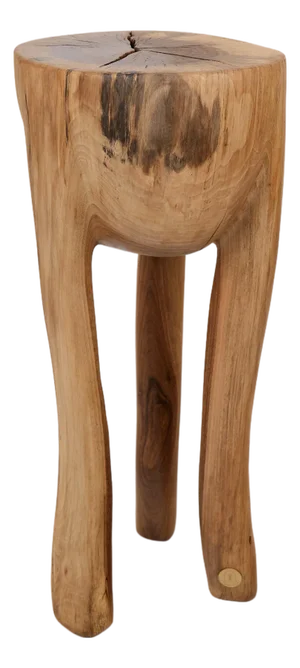 Walnut Wood Sculptural Side Table by Logniture