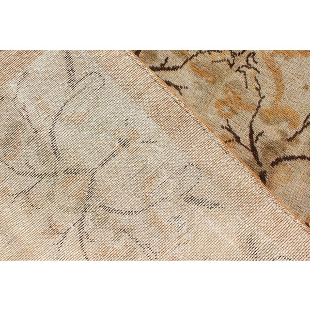 Mid 20th Century Vintage Turkish Oushak Rug With All-Over Floral Design 3'3"x6'3" For Sale - Image 5 of 5
