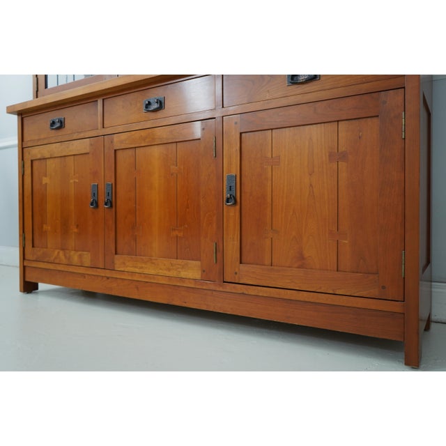 Stickley Cherry Mission Style China Cabinet For Sale - Image 11 of 18