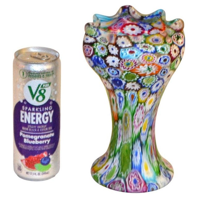 1960s Italian Blown Glass Colorful Millefiori Vase Mid-Century Modern Boho Chic For Sale - Image 10 of 13