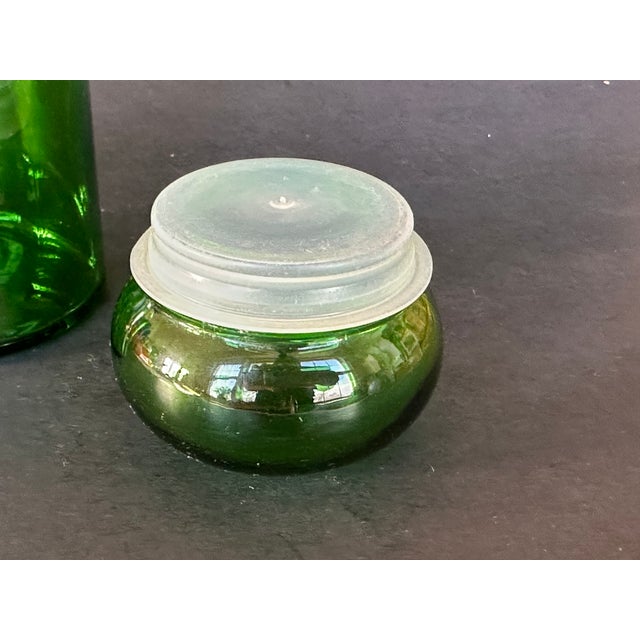 Glass Vintage Green Glass Jar With Bubble Top For Sale - Image 7 of 12