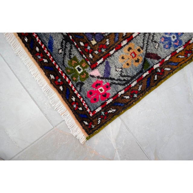 Vintage Hand Knotted Turkish Runner Rug - 3′8″ × 11′3″ For Sale - Image 10 of 11