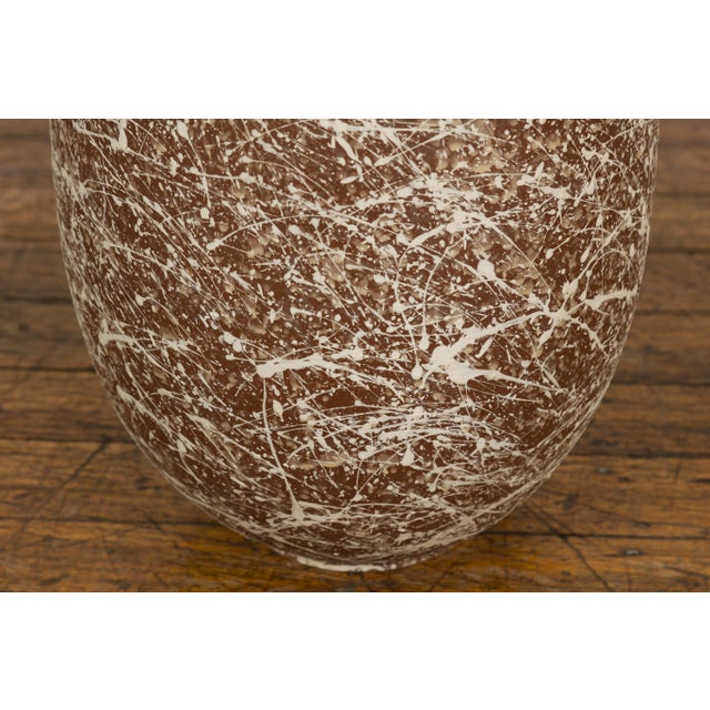 Prem Collection Artisan Vase or Object with Hand Painted Dripping Décor For Sale - Image 9 of 12