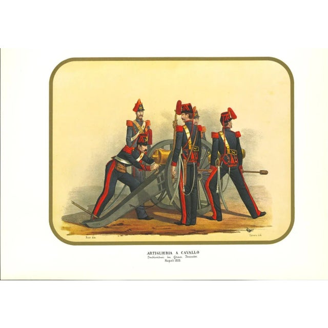Horse artillery k is a lithograph by antonio zezon. Naples 1853. Interesting colored lithograph which describes a special...