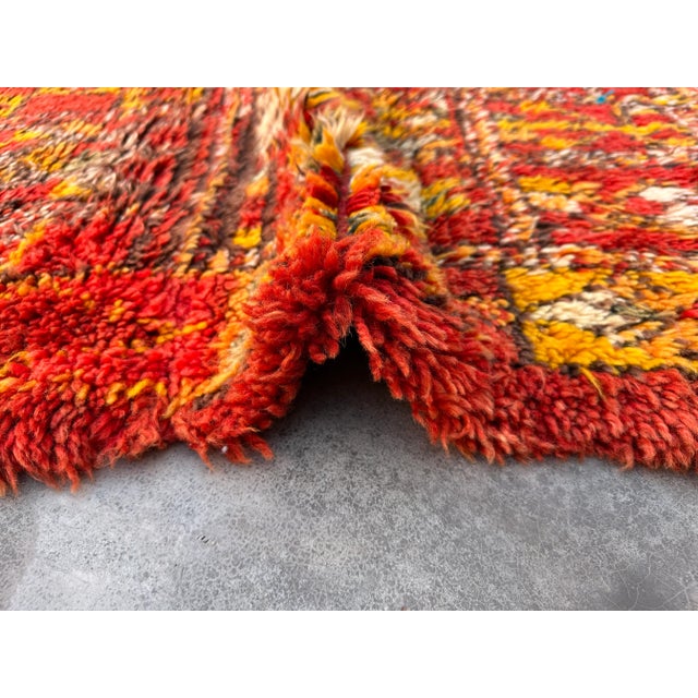 Red Authentic Vintage 7x11 Ft Moroccan Rug For Sale - Image 8 of 9