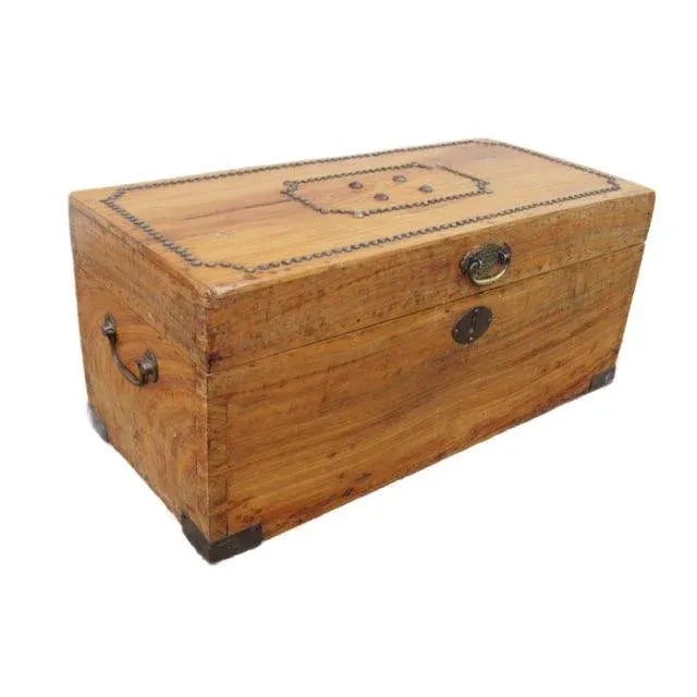 Late 19th Century Small Scale Camphor Wood Trunk For Sale - Image 12 of 12