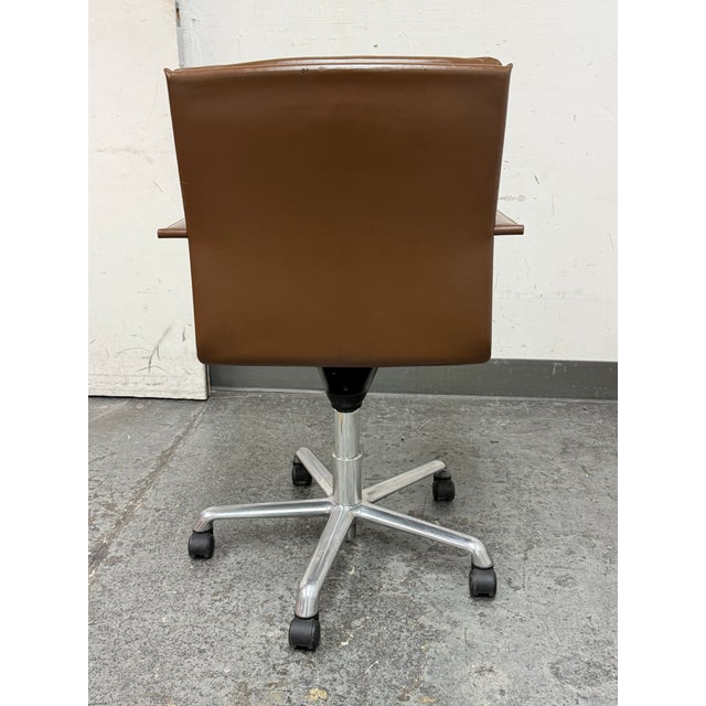 1990s Mario Bellini for Roche Bobois Vitra Figura Leather Desk Chair For Sale - Image 5 of 12