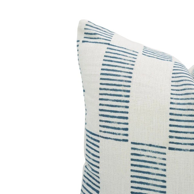 Artisan Cushion Cover 26x26 Inch Pure Linen Decorative Throw - Zig Zag For Sale - Image 4 of 4