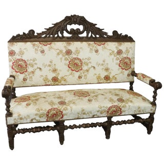 Settee Renaissance Hunting French Antique 1880 For Sale