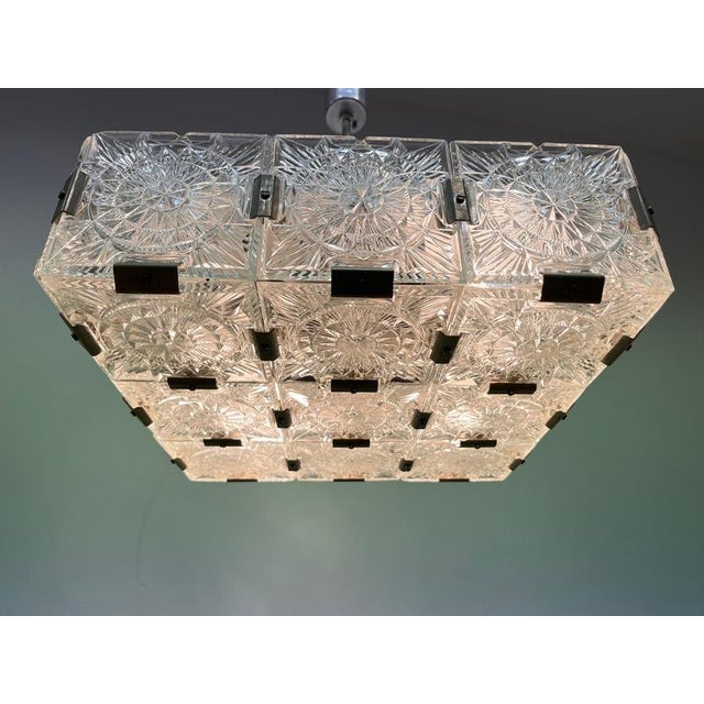 Glass and Chrome Pendant from Kamenicky Senov, Czechoslovakia, 1970s For Sale - Image 3 of 9