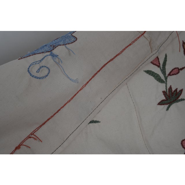 1960s Animal Suzani Wall Hanging Decor 2'9'' X 3'2'' For Sale - Image 5 of 10