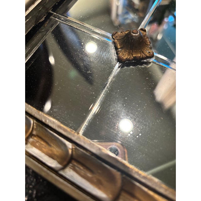 Antique Black & Gilt Ebonized Wood Mirror, Turn of the 20th Century (40″ × 27″) For Sale - Image 10 of 17