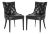 19''H Tufted Ring Chair With Silver Nailheads in Black & Espresso - a Pair For Sale