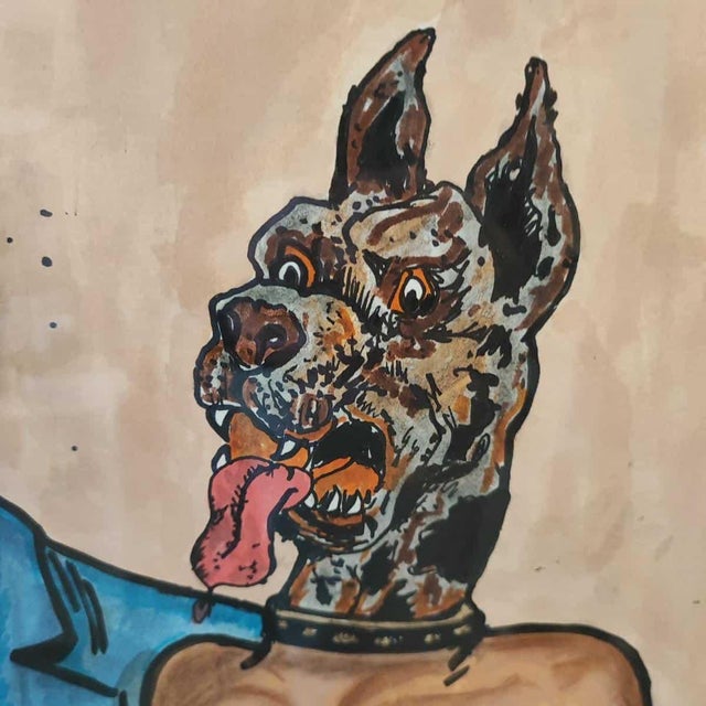 Contemporary Max Hamlet, Animal Heads, Acrylic Painting on Board, Framed For Sale - Image 3 of 14