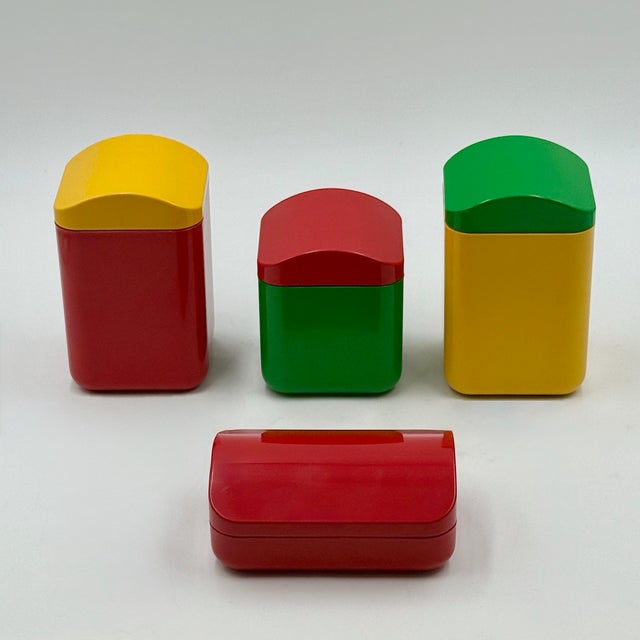 Plastic Modular Plastic Container Set by Makio Hasuike for Gedy, 1970s, Set of 4 For Sale - Image 7 of 14