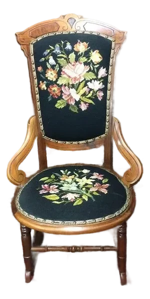 Antique Rocking Chair, Needlepoint Rocking Chair