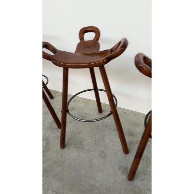 Vintage Bar Stool in Wood in the style of Sergio Rodrigues For Sale - Image 13 of 14