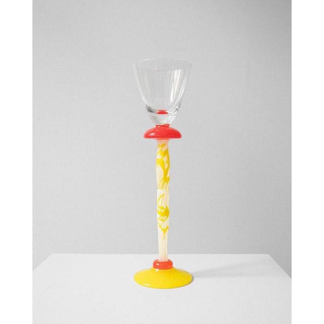 Limited Edition Murano Glass Goblets by Mimmo Rotella for Bisazza, 1997, Set of 6 For Sale - Image 9 of 11