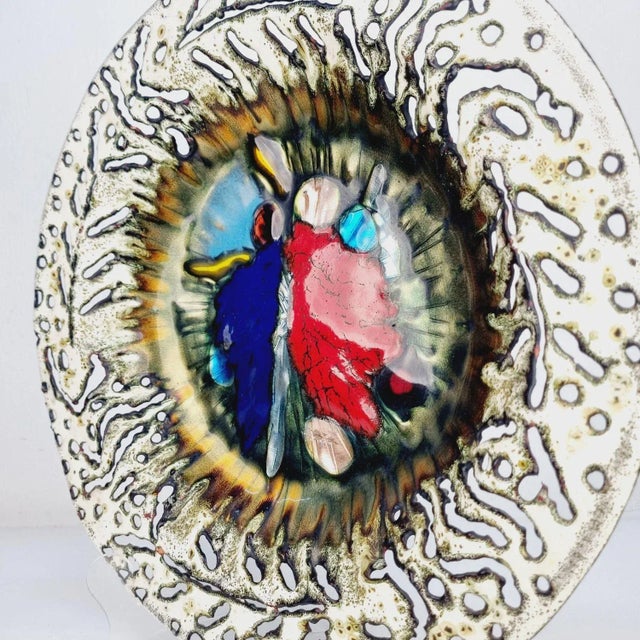 Mid-Century Modern Decorative Enamel Wall Plate For Sale - Image 3 of 10