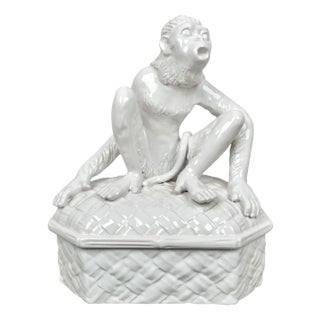 Ceramic Monkey Box Sculpture from Vivai Del Sud, Italy, 1970s For Sale